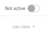 Not active toggle with can view beneath it, cropped from Proton Drive public-link panel.