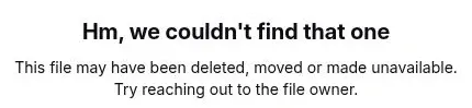Proton Drive message saying it could not find the shared item, which may have been moved, deleted or made unavailable.