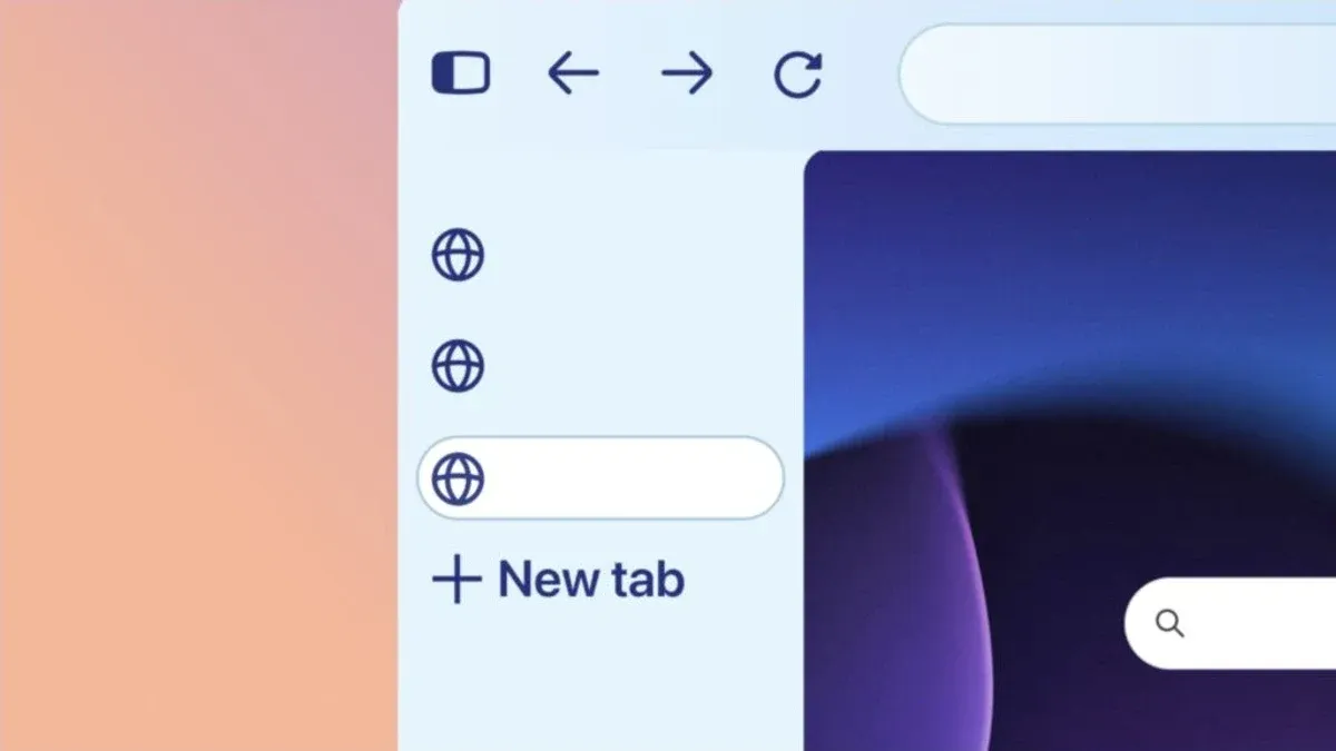Mozilla illustration of the redesigned Firefox toolbar and vertical tabs in Compact Mode